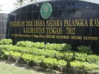 Kantor PTUN Palangka Raya yang menjadi lokasi pendaftaran gugatan terkait Pilrek UPR 2026–2030.