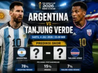 Prediksi skor Argentina vs Tanjung Verde di babak 32 besar Piala Dunia 2026.