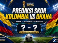 Prediksi skor Kolombia vs Ghana di babak 32 besar Piala Dunia 2026.
