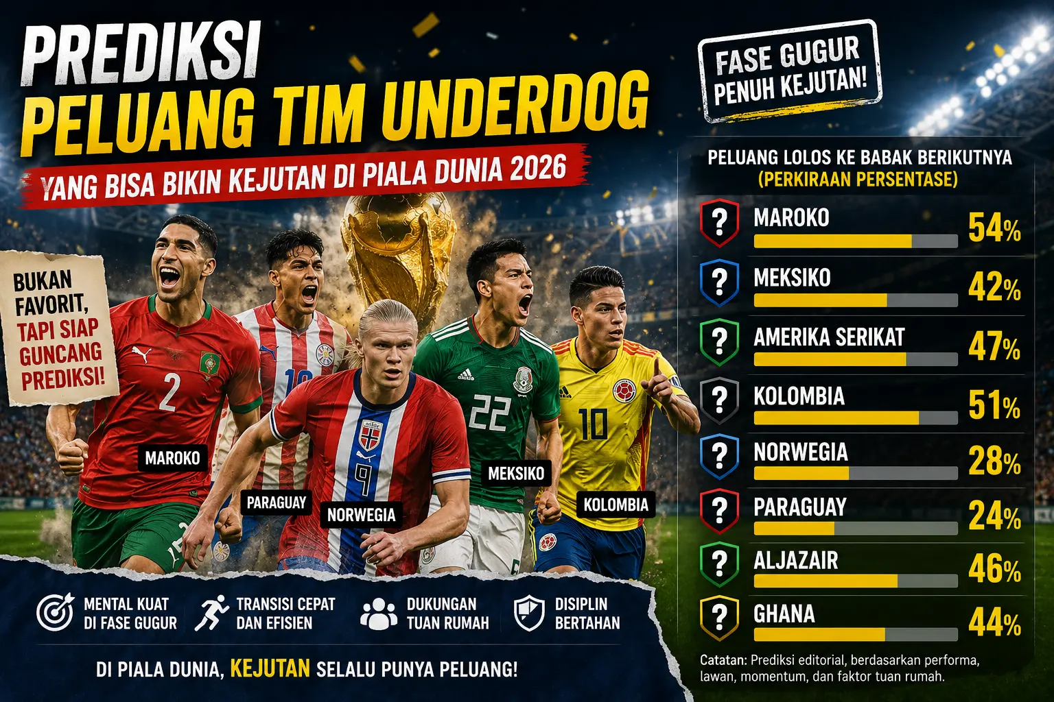 Peluang Tim Underdog di Piala Dunia 2026
