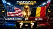 Prediksi skor Amerika Serikat vs Belgia di babak 16 besar Piala Dunia 2026.