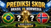 Prediksi skor Brasil vs Norwegia di babak 16 besar Piala Dunia 2026.