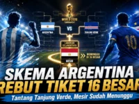 Skema Argentina menuju babak 16 besar Piala Dunia 2026 setelah Mesir menyingkirkan Australia.