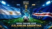 Skema Tanjung Verde mengalahkan Argentina di babak 32 besar Piala Dunia 2026.