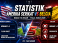 Statistik Amerika Serikat vs Belgia jelang babak 16 besar Piala Dunia 2026.