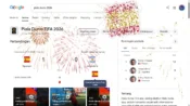 Tampilan Google menampilkan animasi kembang api dan bendera Spanyol setelah final Piala Dunia 2026.