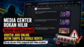 Tangkapan layar Google Berita menampilkan Media Center Rokan Hilir dengan konten diduga promosi judi online.