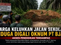 Tumpukan Tanah Tutup Akses Jalan ke Sekolah, Diduga Perbuatan Oknum PT BJAP