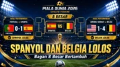 Update Piala Dunia 2026 setelah Spanyol mengalahkan Portugal dan Belgia menyingkirkan Amerika Serikat.