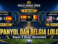 Update Piala Dunia 2026 setelah Spanyol mengalahkan Portugal dan Belgia menyingkirkan Amerika Serikat.