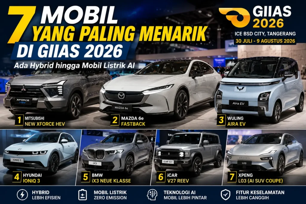 7 Mobil Menarik di GIIAS 2026: Hybrid, EV hingga Teknologi AI