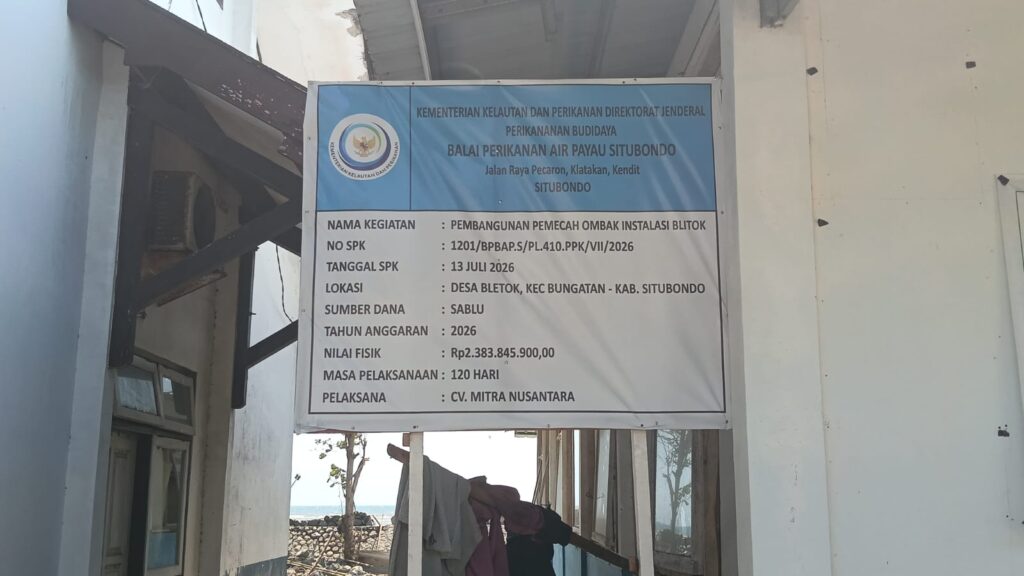 Proyek Pemecah Ombak Rp 2,3 M di Blitok Diduga Gunakan Material Illegal, LSM ber SKP Akan Ambil Langkah Tegas