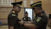 Kajati Kalteng Hendrizal Husin melantik Agustian Sunaryo sebagai Wakajati Kalteng di Aula Kejati Kalteng