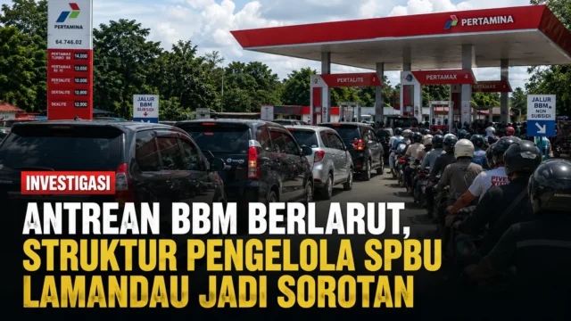Ilustrasi Antrean kendaraan mengular di SPBU Kabupaten Lamandau di tengah persoalan distribusi BBM