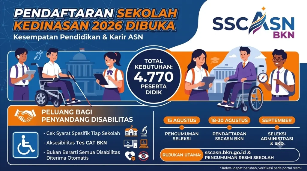 Sekolah Kedinasan 2026 Dibuka, Bagaimana Peluang Penyandang Disabilitas?