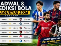 Jadwal dan prediksi pertandingan bola 17 Agustus 2026