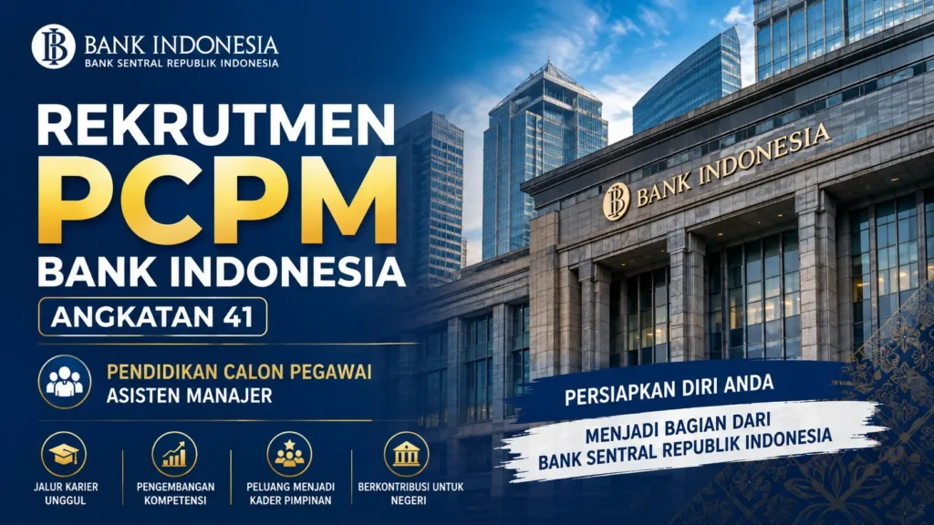 Rekrutmen PCPM Bank Indonesia Angkatan 41, Cek Syarat dan Jalur Seleksi