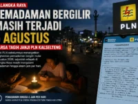 Pengumuman jadwal pemadaman listrik bergilir PLN ULP Palangka Raya Timur pada 5 Agustus 2026 yang masih berlangsung di sejumlah wilayah Kota Palangka Raya