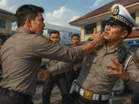 Ilustrasi insiden yang melibatkan perwira Polresta Palangka Raya dan Kasat Lantas.