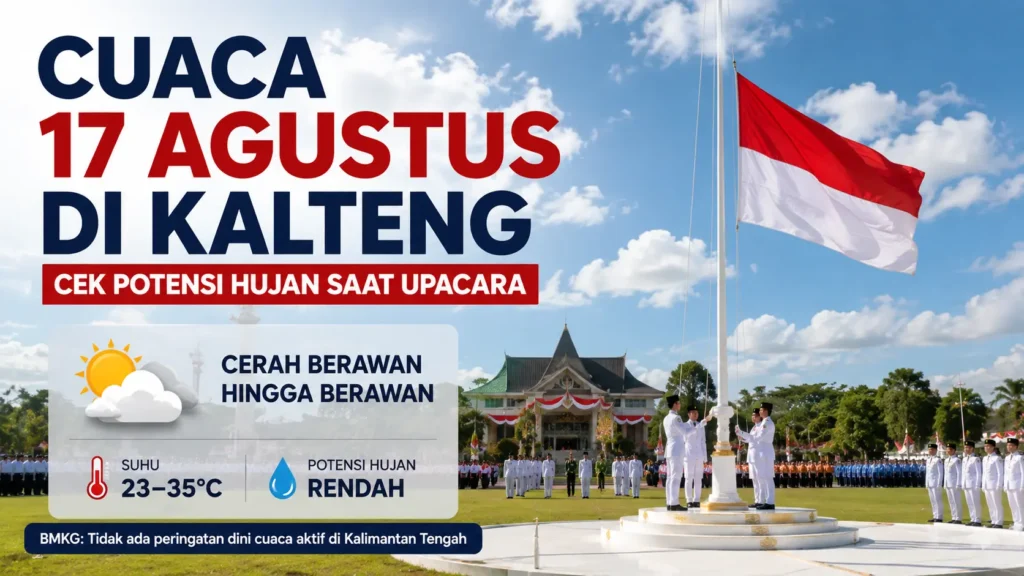 Cuaca 17 Agustus di Kalteng, Cek Potensi Hujan Saat Upacara