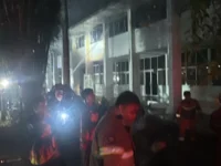 Kondisi Gedung Kantor Biro Kesra Setda Pemprov Kalteng Pasca Kebakaran.