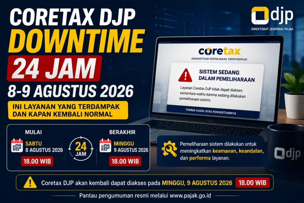 Coretax DJP Downtime 24 Jam, Ini Layanan yang Terdampak dan Kapan Kembali Normal