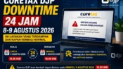 Coretax DJP downtime 24 jam pada 8 hingga 9 Agustus 2026