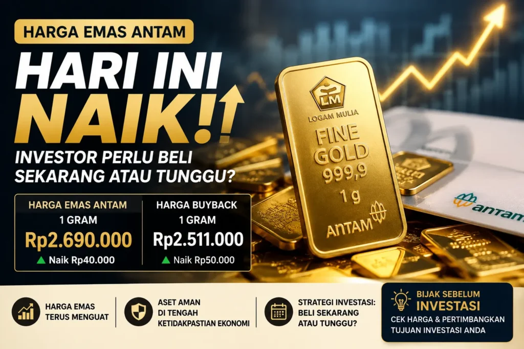 Harga Emas Antam Hari Ini Naik, Investor Perlu Beli Sekarang atau Tunggu?