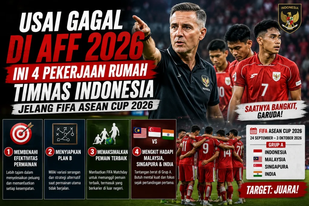 Usai Gagal di AFF 2026, Ini 4 Pekerjaan Rumah Timnas Indonesia Jelang FIFA ASEAN Cup