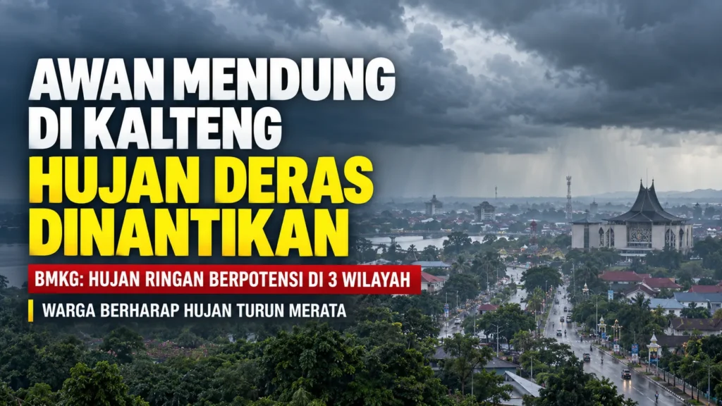 Langit Kalteng Mulai Mendung, BMKG Prediksi Tiga Wilayah Diguyur Hujan