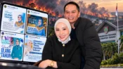 Gubernur Kalteng Agustiar Sabran bersama Aisyah Thisia dalam ilustrasi polemik ucapan ulang tahun istri gubernur di tengah karhutla Kalteng.