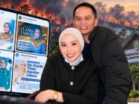Gubernur Kalteng Agustiar Sabran bersama Aisyah Thisia dalam ilustrasi polemik ucapan ulang tahun istri gubernur di tengah karhutla Kalteng.