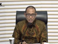 Plt Direktur Penyidikan KPK Achmad Taufik Husein saat konferensi pers OTT kasus HGB ATR/BPN dan Summarecon di Gedung Merah Putih KPK.