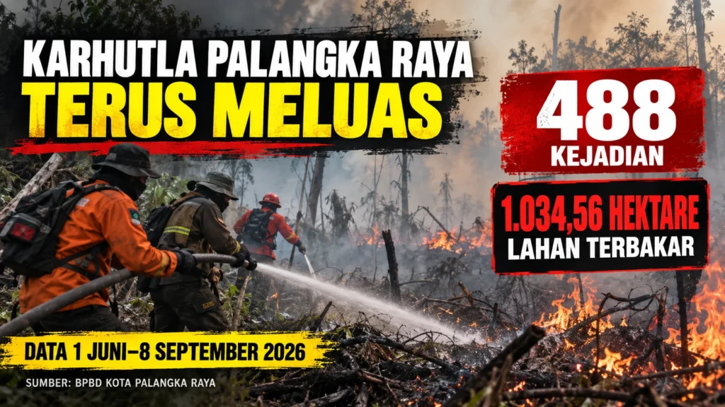 Karhutla Meluas, Palangka Raya Catat 488 Kejadian hingga September 2026