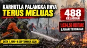 Infografis BPBD mencatat 488 kejadian karhutla dan 1.034,56 hektare lahan terbakar di Kota Palangka Raya