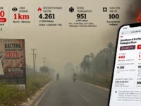 Kabut asap Palangka Raya makin pekat saat AQI tembus 440 dan jarak pandang turun menjadi 1 kilometer.