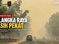 Kabut asap karhutla menyelimuti Palangka Raya saat hotspot Kalimantan Tengah melonjak menjadi 1.035 titik pada September 2026.