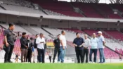 Ketua Umum PSSI Erick Thohir meninjau kesiapan stadion menjelang FIFA ASEAN Cup 2026