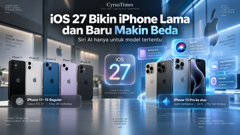 iPhone Lama Masih Dapat iOS 27, Tapi Ada Fitur Besar yang Hilang