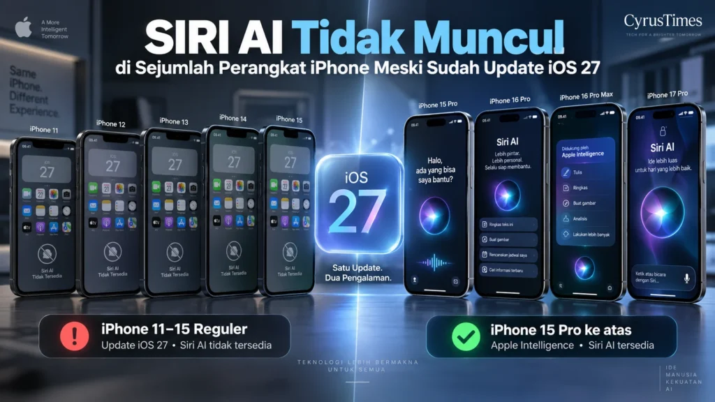 Sudah Update iOS 27 tapi Siri AI Tidak Ada? Cek 3 Hal Ini