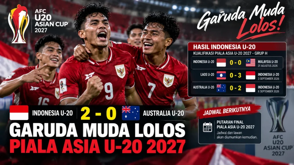 Hasil Timnas Indonesia U-20: Hajar Australia 2-0, Lolos Piala Asia