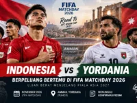 Timnas Indonesia berpeluang menghadapi Yordania pada FIFA Matchday November 2026 setelah FIFA ASEAN Cup.