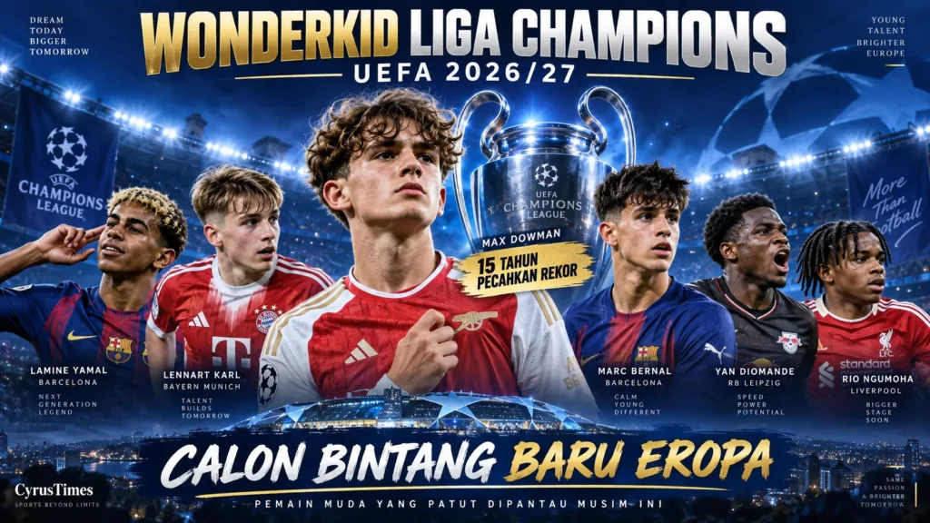 Bukan Cuma Lamine Yamal, 7 Wonderkid Liga Champions Ini Patut Dipantau