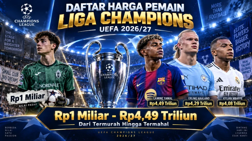 Rp1 Miliar hingga Rp4,49 Triliun, Harga Pemain Liga Champions