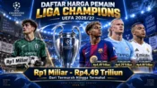 Daftar harga pemain Liga Champions 2026/27 dari termurah hingga termahal