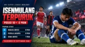 Infografis klasemen BRI Super League 2026/2027 menampilkan Isenmulang di posisi ke-18 serta Madura United, Persija dan Dewa United di papan atas.