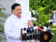 Airlangga Hartarto di Istana saat Prabowo memanggil pejabat ekonomi menyusul tekanan IHSG