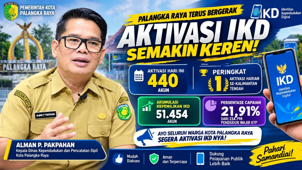 Alman Pakpahan Genjot Aktivasi IKD, Palangka Raya Catat 440 Aktivasi Sehari