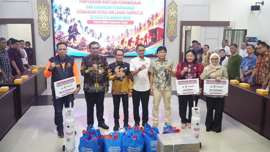 Karhutla Palangka Raya, Bantuan Masker, Oksigen, dan Sumur Bor Disalurkan