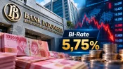Ilustrasi nilai tukar rupiah dan kebijakan Bank Indonesia mempertahankan BI-Rate di level 5,75 persen.